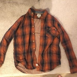 Men’s timberland orange plaid flannel Medium